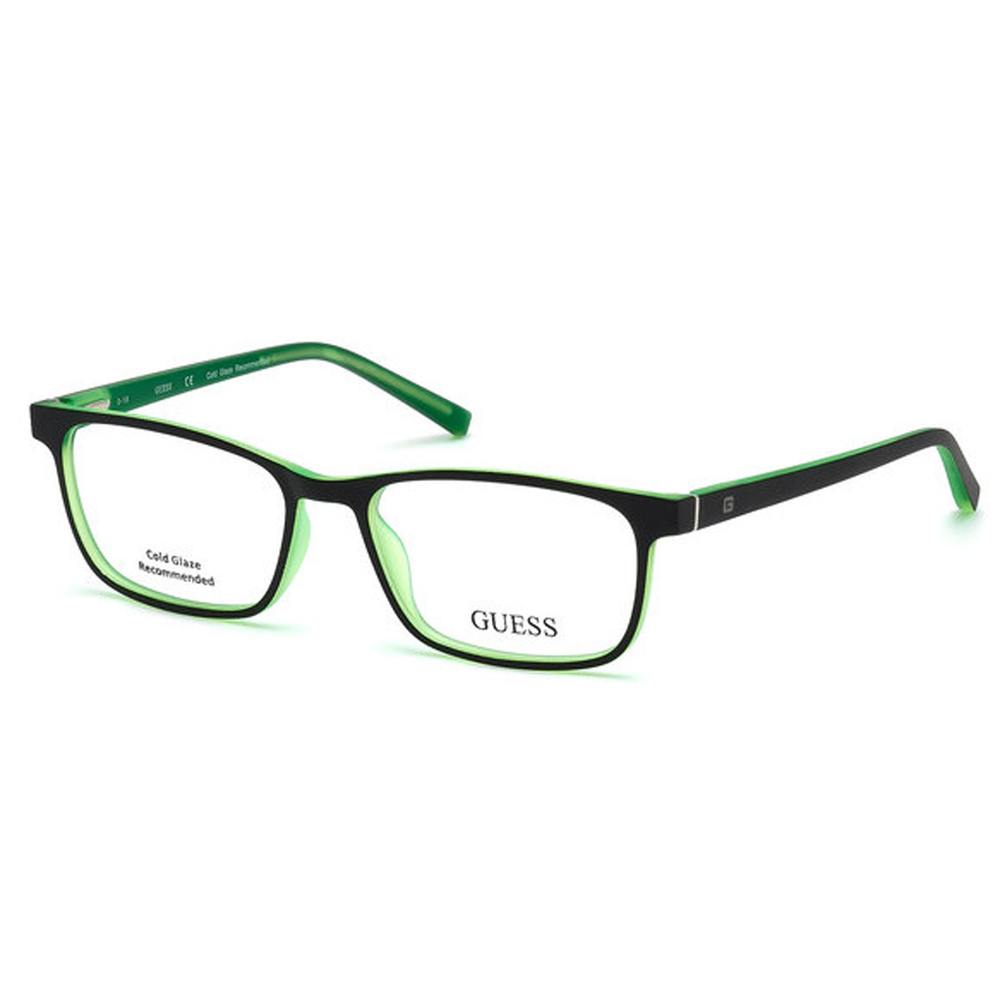 NWT Guess 3003 Black Green Rectangle 51mm Eyeglasses